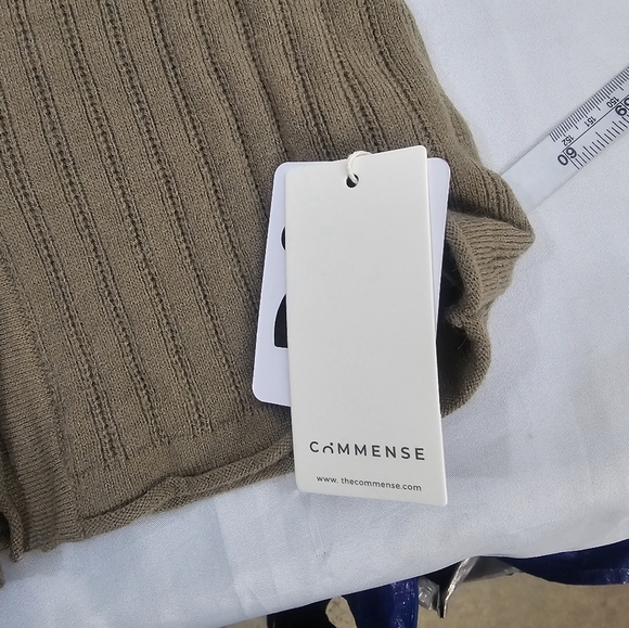 Commense Ribbed Button Front Cardigan Sweater Top Olive Brown Long Sleeve Size M - Picture 6 of 9